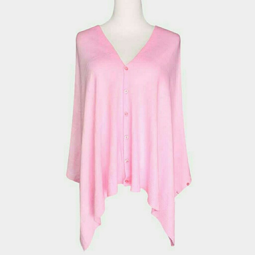 V Neck Button Poncho - Picture 2 of 5